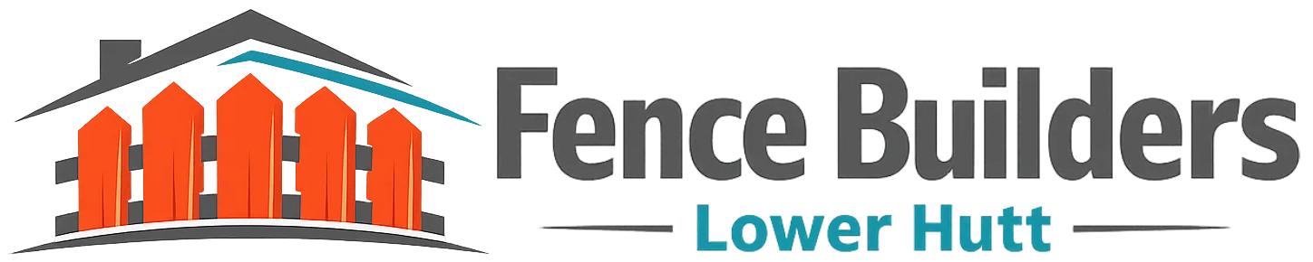 Official website logo for fence builders Lower Hutt featuring an orange fence and house graphic.